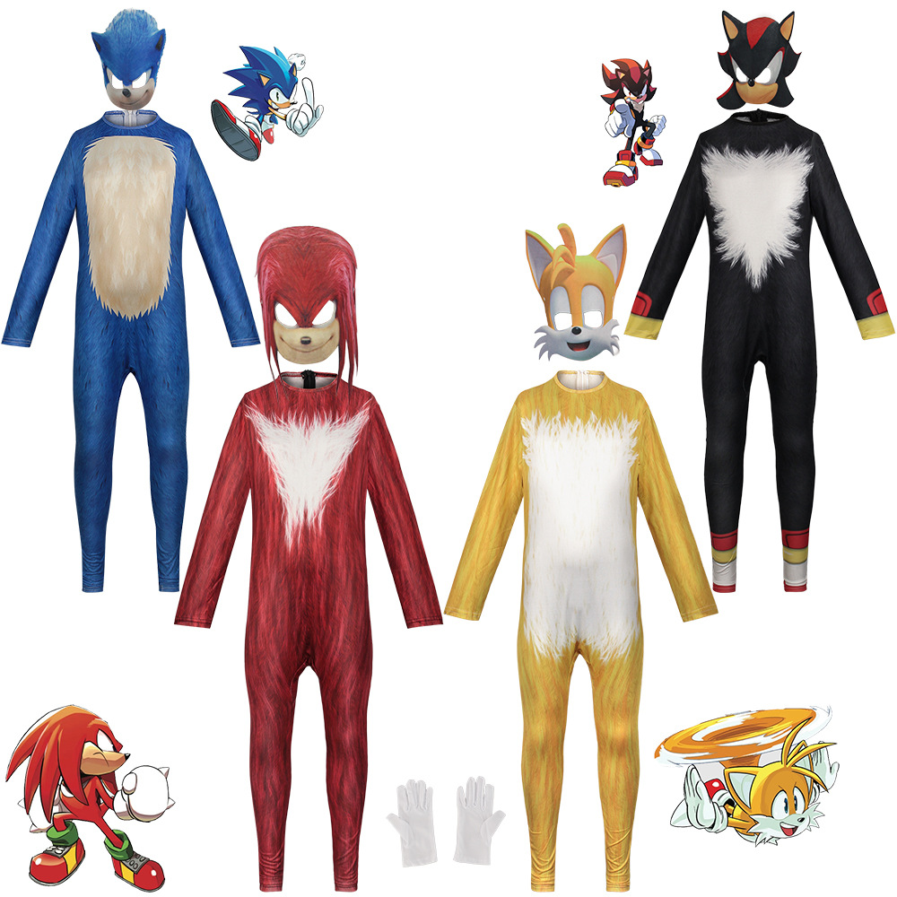Black Face Mask Pack - Anime Game Sonic Blue Red Black