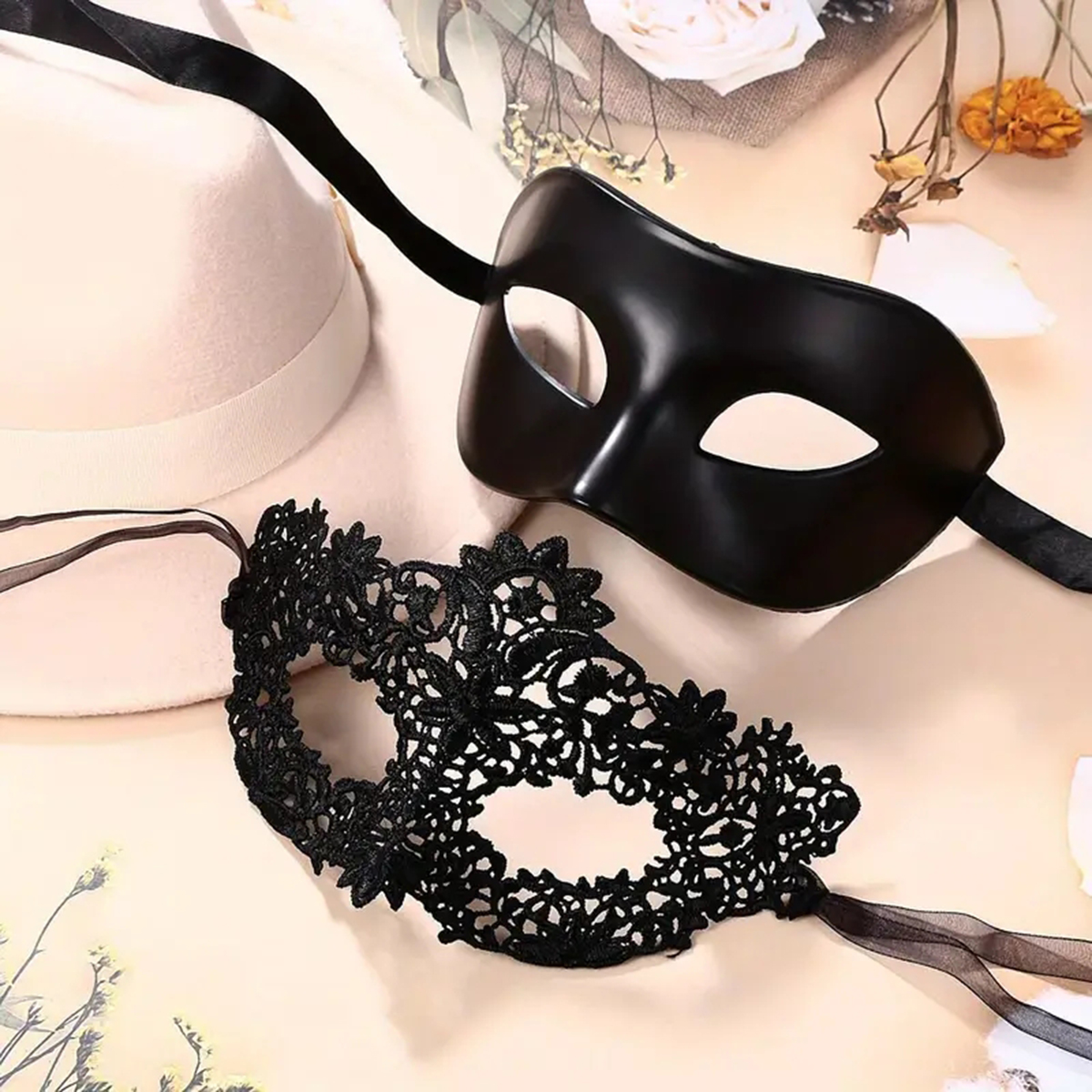 2pcs Hot New Sexy Black Lace M - Black Face Mask Pack recension och pris