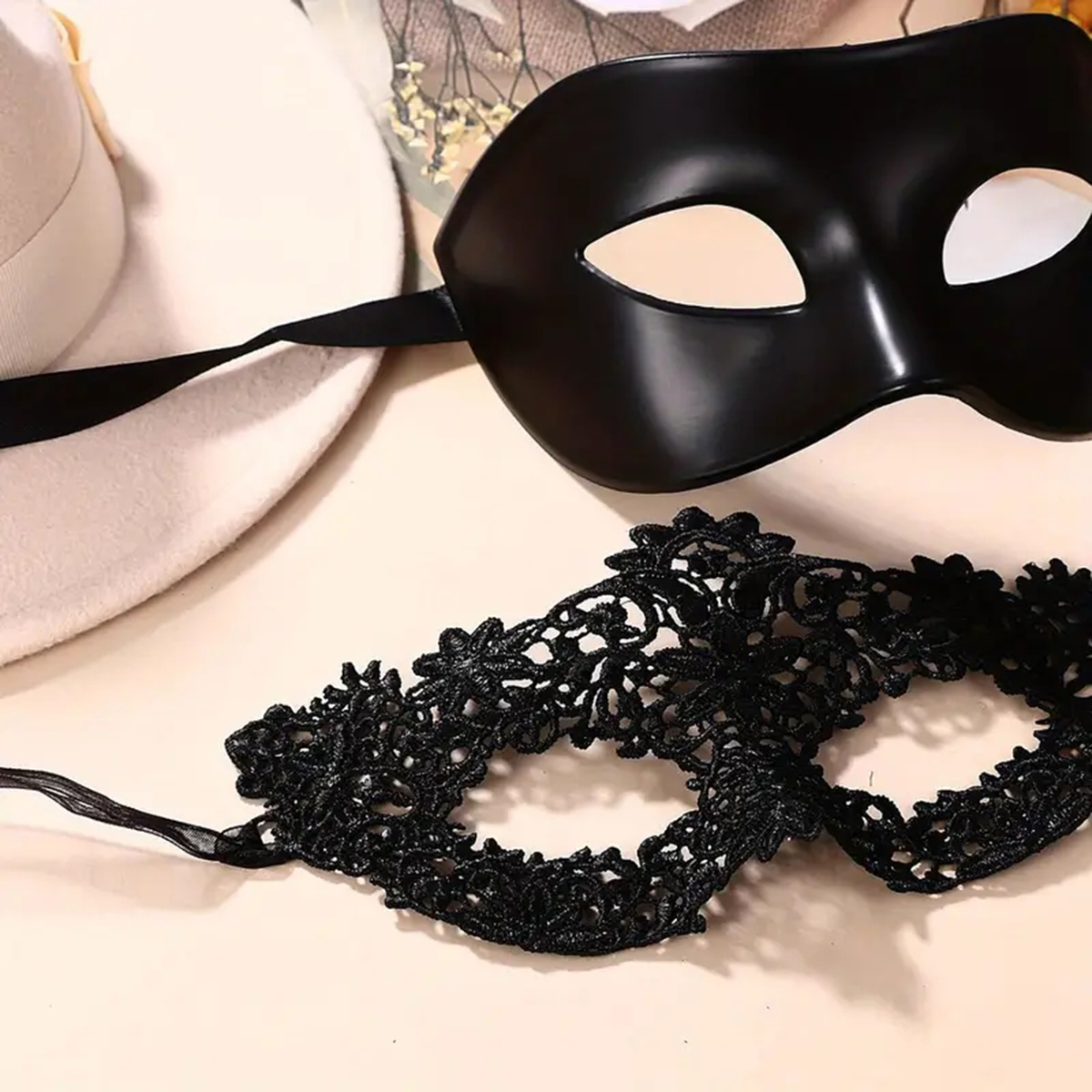2pcs Hot New Sexy Black Lace M - Black Face Mask Pack recension och pris