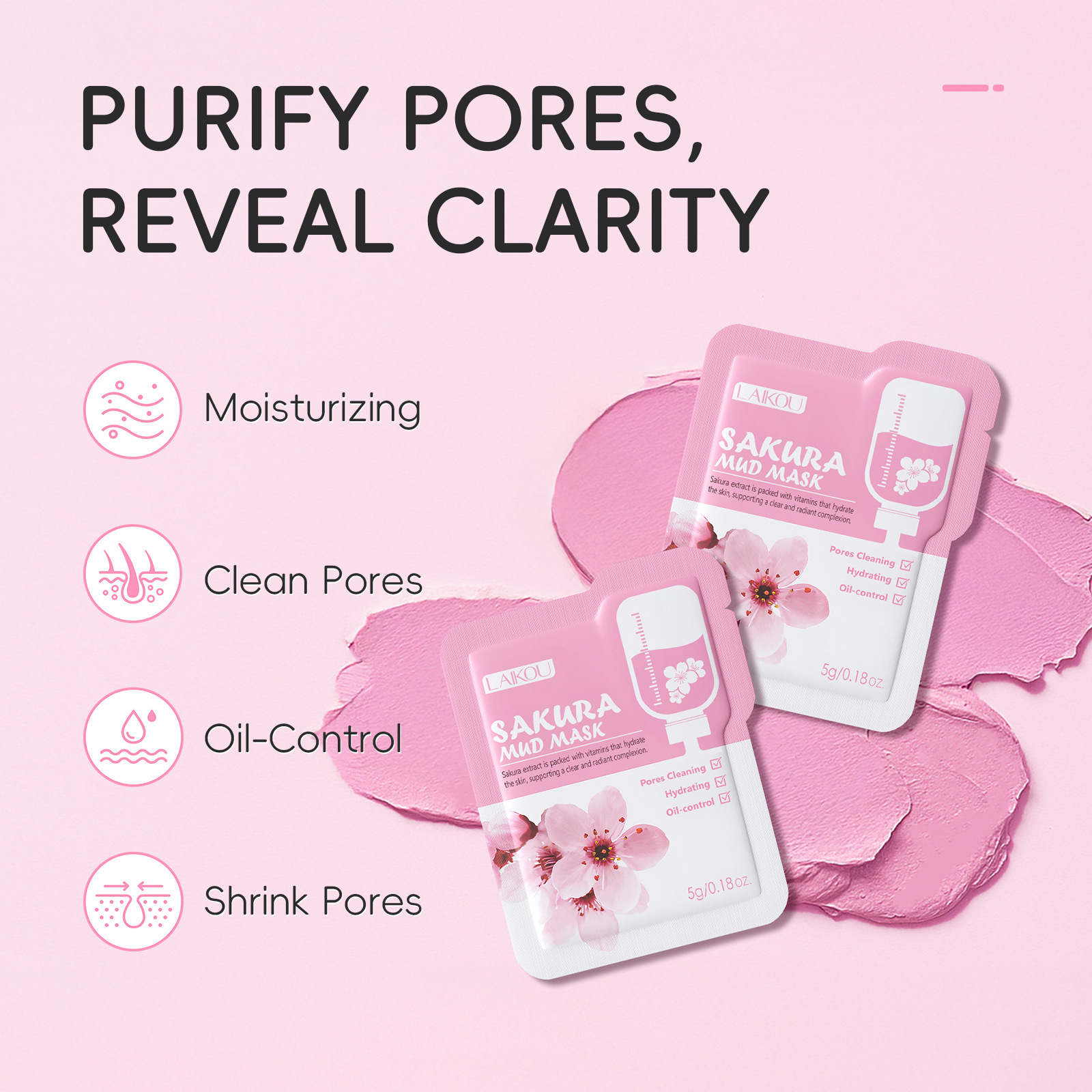 Laikou Sakura Clay Mask Trial  - Dust Mask Construction recension och pris