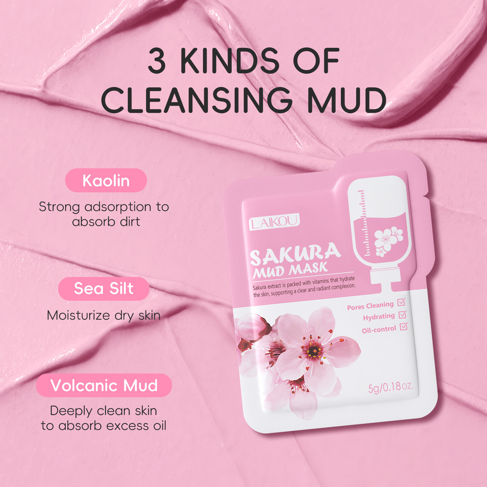 Laikou Sakura Clay Mask Trial  - Dust Mask Construction recension och pris