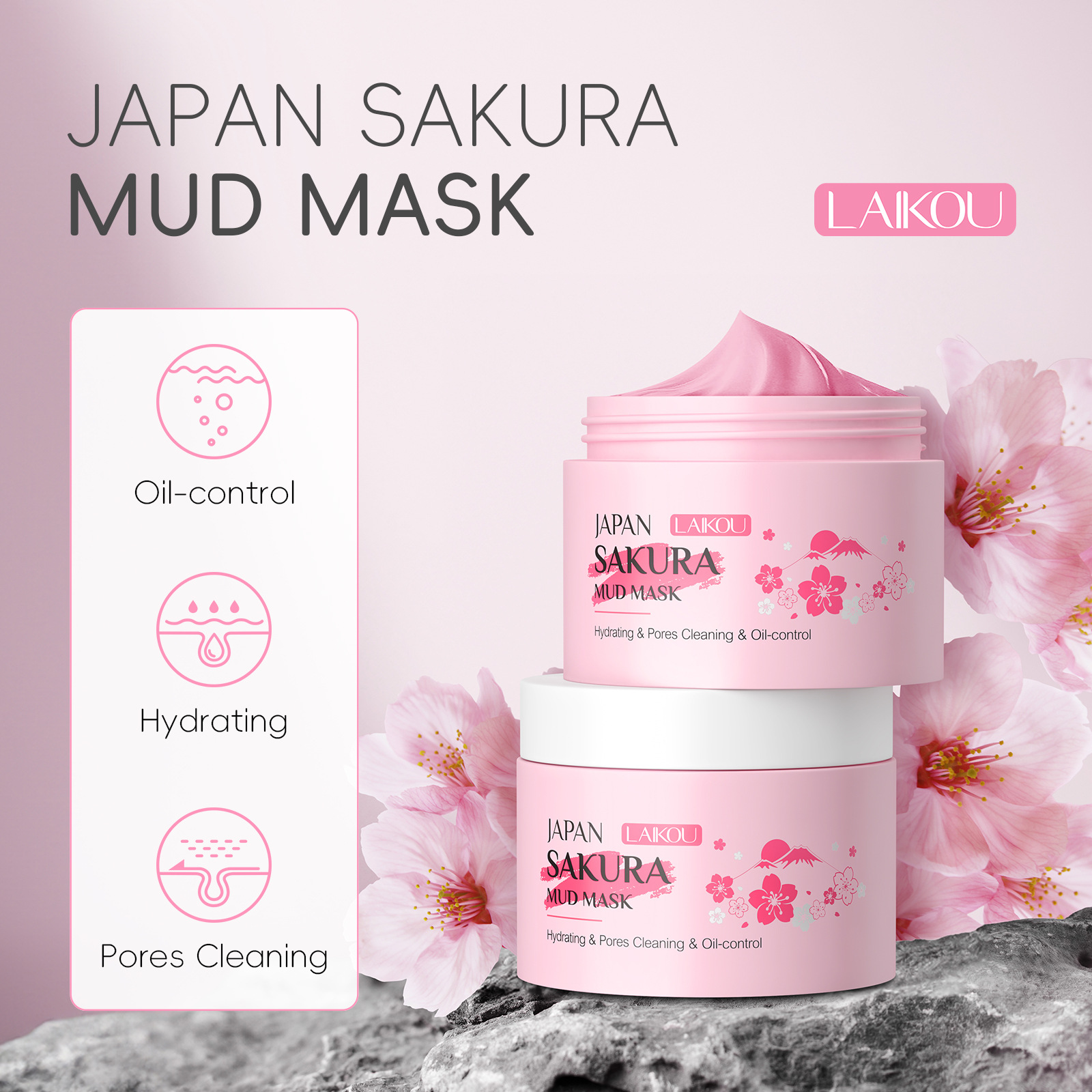 LAIKOU Sakura Clay Mask 25g/90 - Dust Mask Construction recension och pris