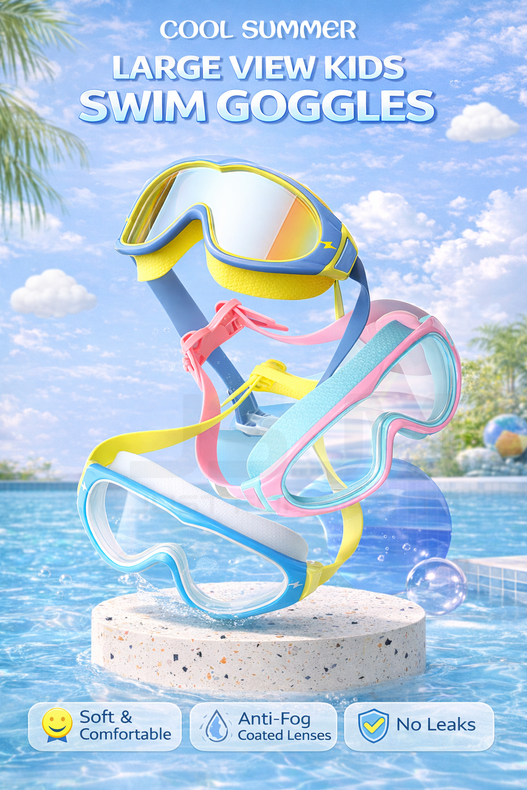JSJM Kids Swimming Goggles Big - Anti Pollution Mask recension och pris