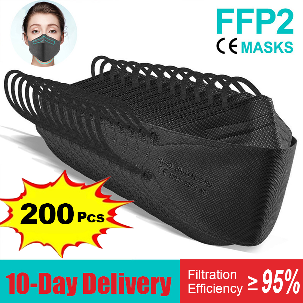 10-200pcs fpp2 fish mask kn95  - Disposable Surgical Mask recension och pris