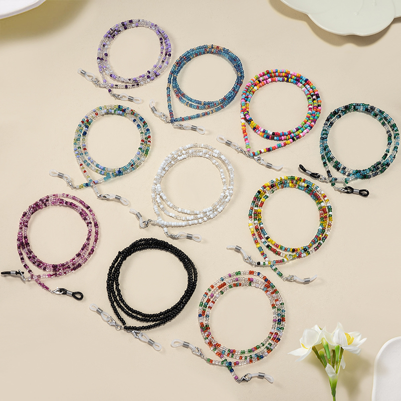 【F】 Colorful Rice Bead Glasses - Mask Chain Holder recension och pris