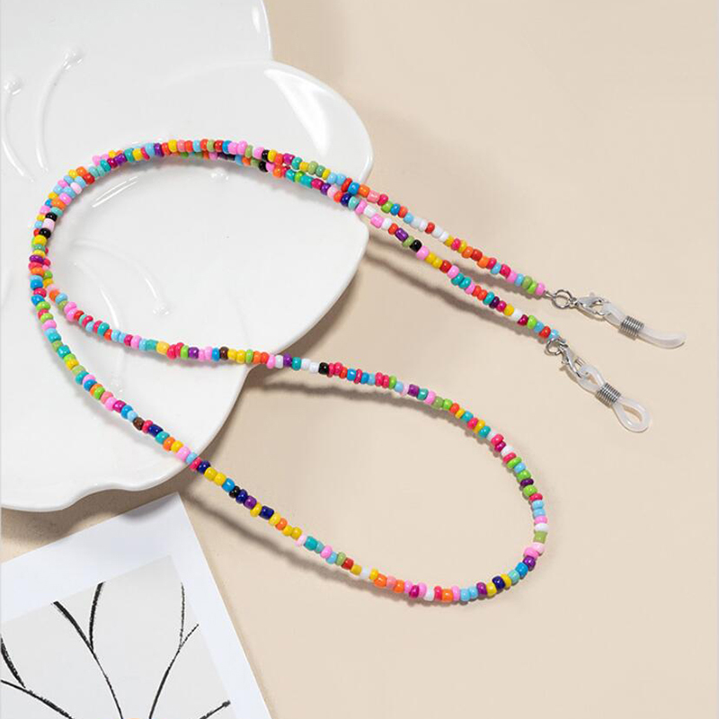 【F】 Colorful Rice Bead Glasses - Mask Chain Holder recension och pris