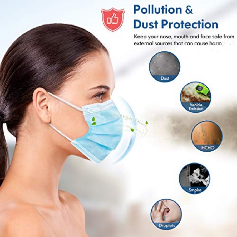 Face Mask Disposable Adults 3P - Disposable Mask Blue recension och pris