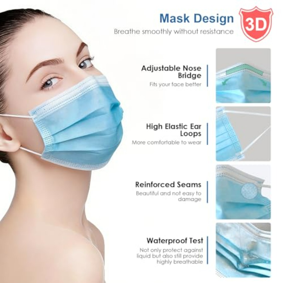 Blue Disposable Face Masks 100 - Disposable Mask Blue recension och pris