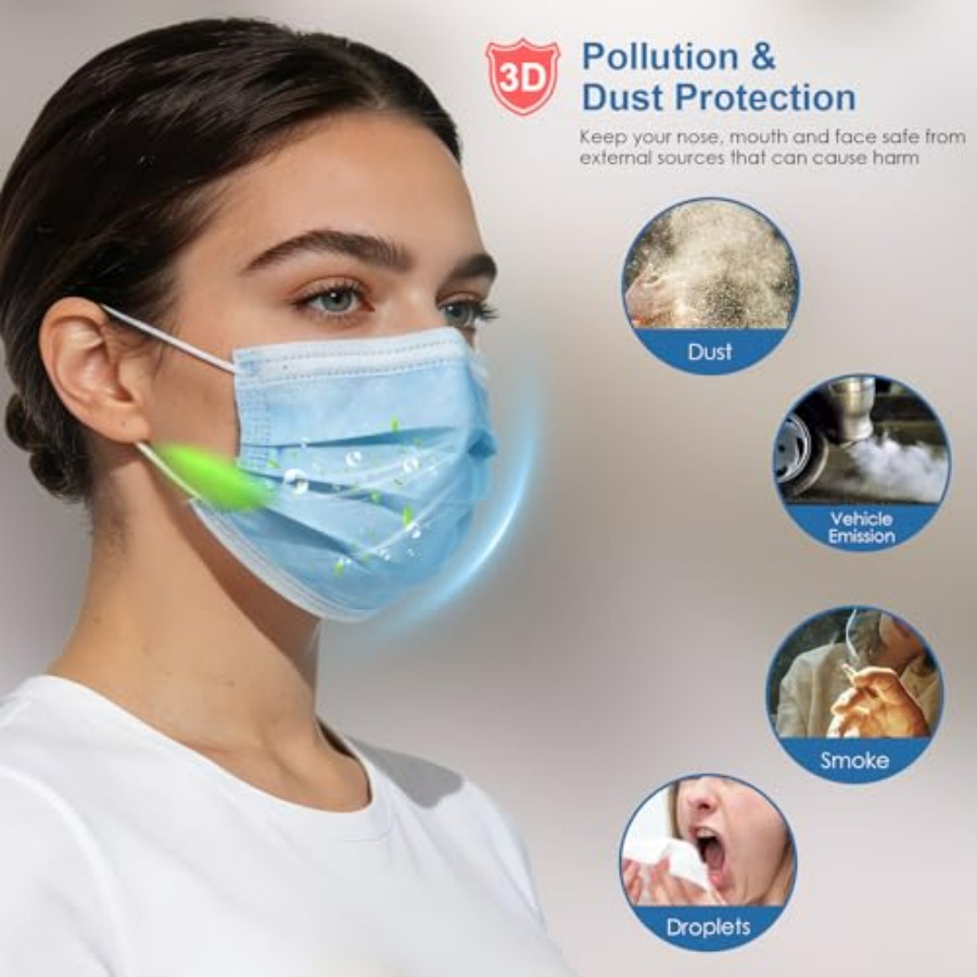 Blue Disposable Face Masks 100 - Disposable Mask Blue recension och pris