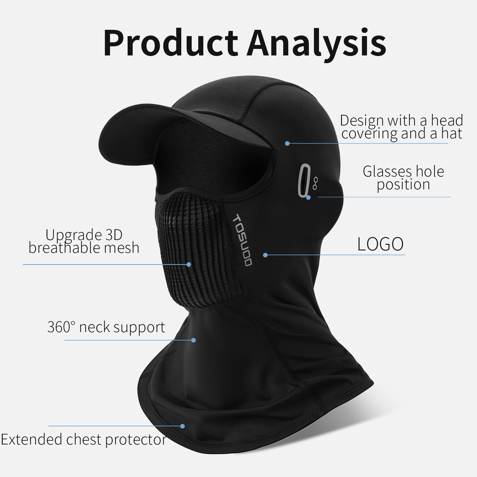 TOSUOD Summer UV Protection Ic - Sports Mask Breathable recension och pris