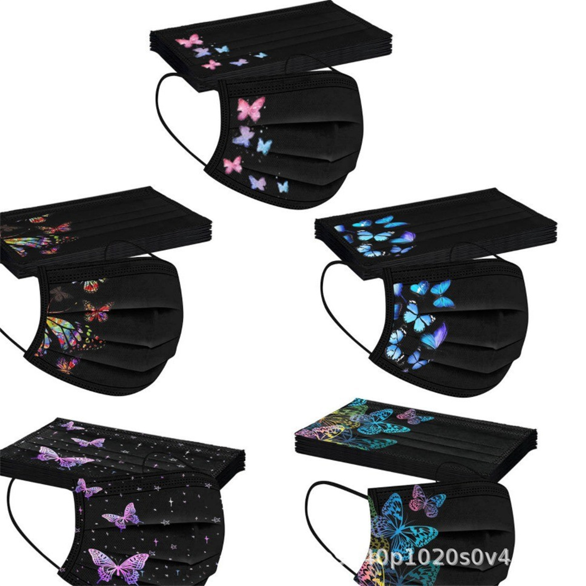 50pcs colorful butterfly print - Disposable Surgical Mask recension och pris