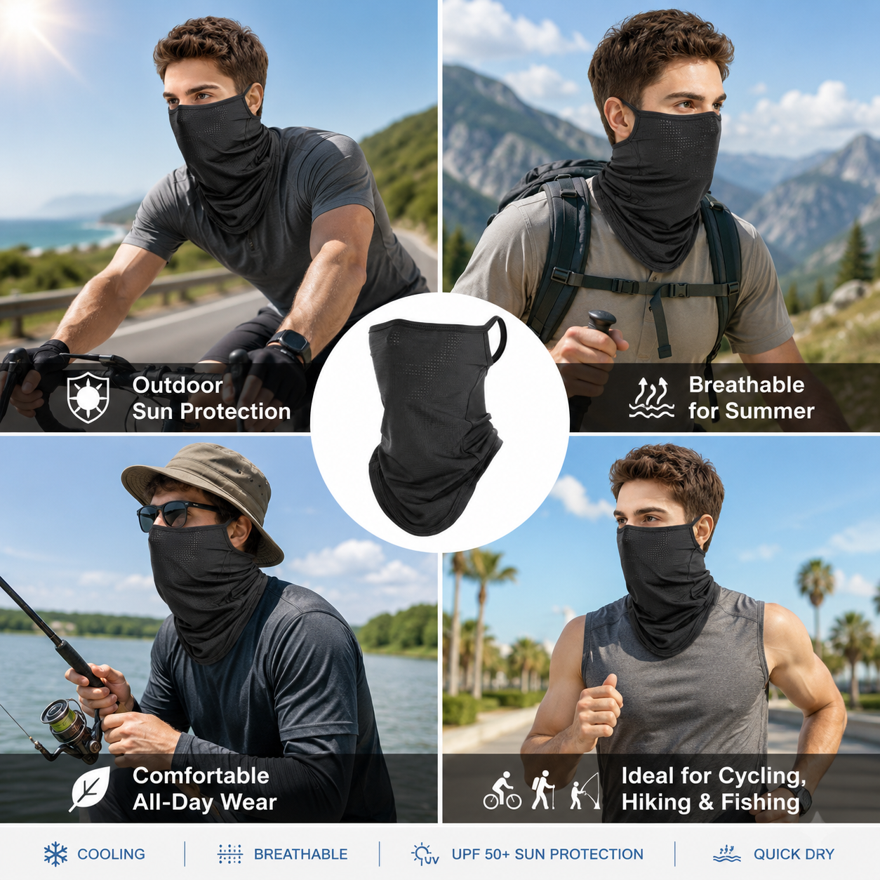Breathable Quick-Dry Neck Gait - Respirator Half Face recension och pris
