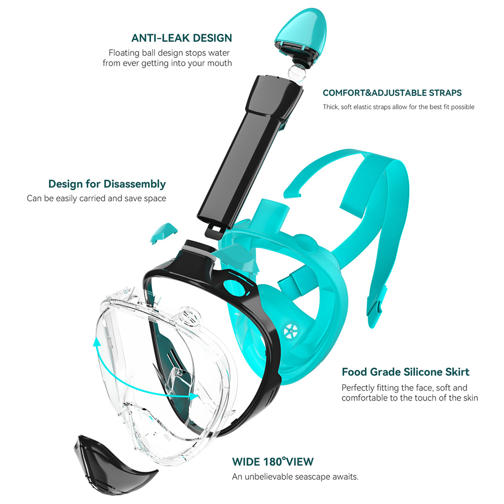 Full Face Snorkel Mask Silicon - Silicone Mask Bracket recension och pris