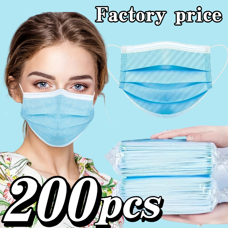 200Pcs Thickened Blue Disposab - Disposable Mask Blue recension och pris