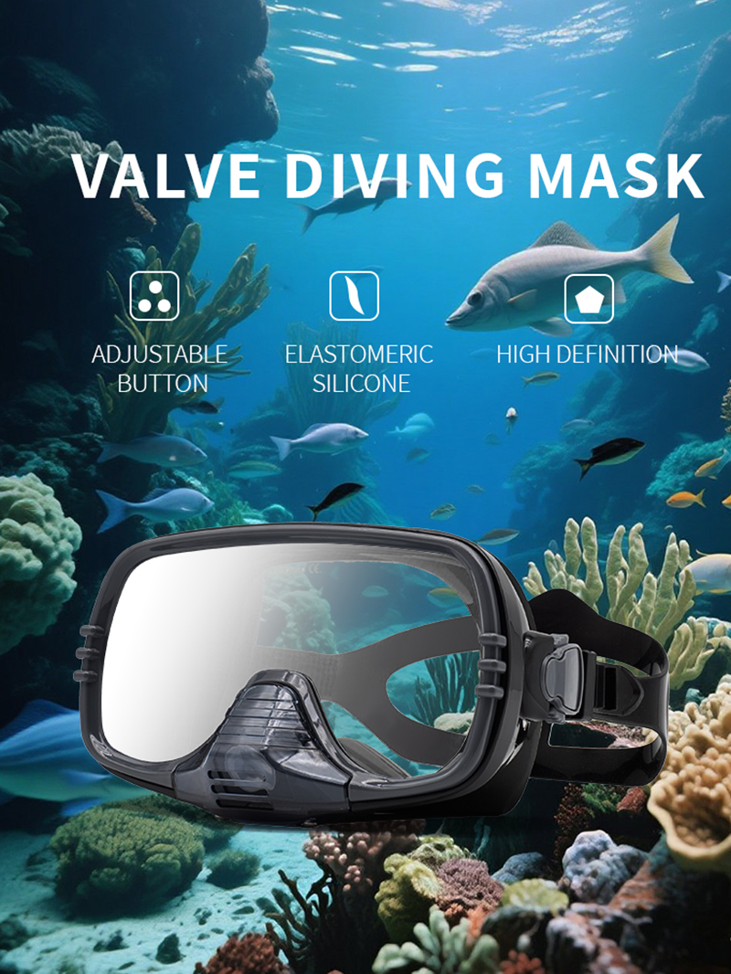 New Large Frame Diving Mask wi - Silicone Mask Bracket recension och pris