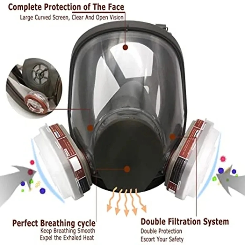 Large Size 6800 Gas Mask Full  - Kn95 Respirator Mask recension och pris