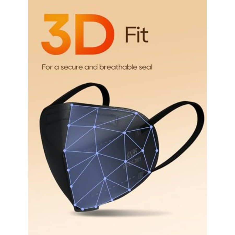 KN95 Face Masks 50 Pack for Ad - Black Face Mask Pack recension och pris